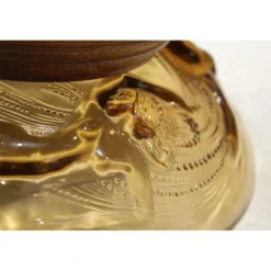 Coupe en verre 'Naïades' piétement en bois tourné art déco