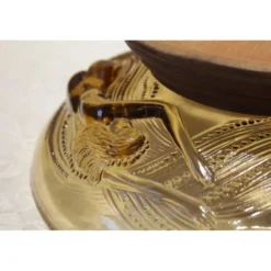 Coupe en verre 'Naïades' piétement en bois tourné art déco