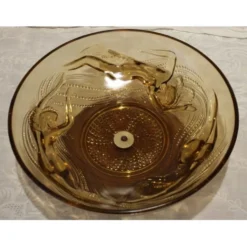 Coupe en verre 'Naïades' piétement en bois tourné art déco