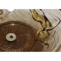 Coupe en verre 'Naïades' piétement en bois tourné art déco