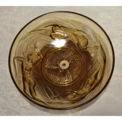 Coupe en verre 'Naïades' piétement en bois tourné art déco