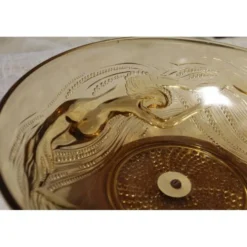 Coupe en verre 'Naïades' piétement en bois tourné art déco