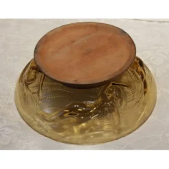 Coupe en verre 'Naïades' piétement en bois tourné art déco