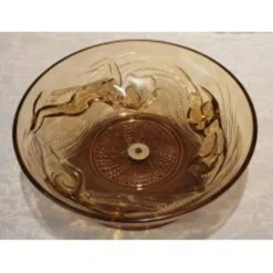 Coupe en verre 'Naïades' piétement en bois tourné art déco