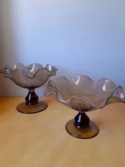 Coupe en Verre Soufflé Bullé Riom 1960