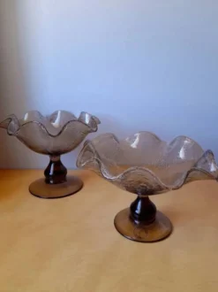 Coupe en Verre Soufflé Bullé Riom 1960