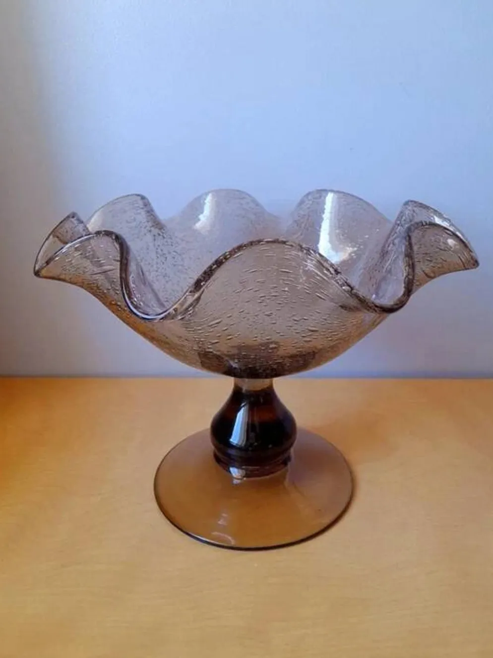 Coupe en Verre Soufflé Bullé Riom 1960