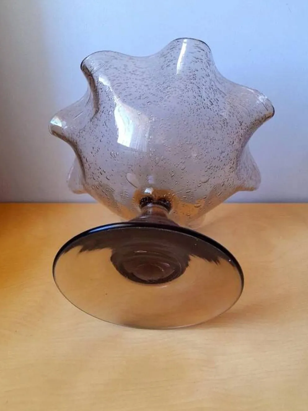 Coupe en Verre Soufflé Bullé Riom 1960