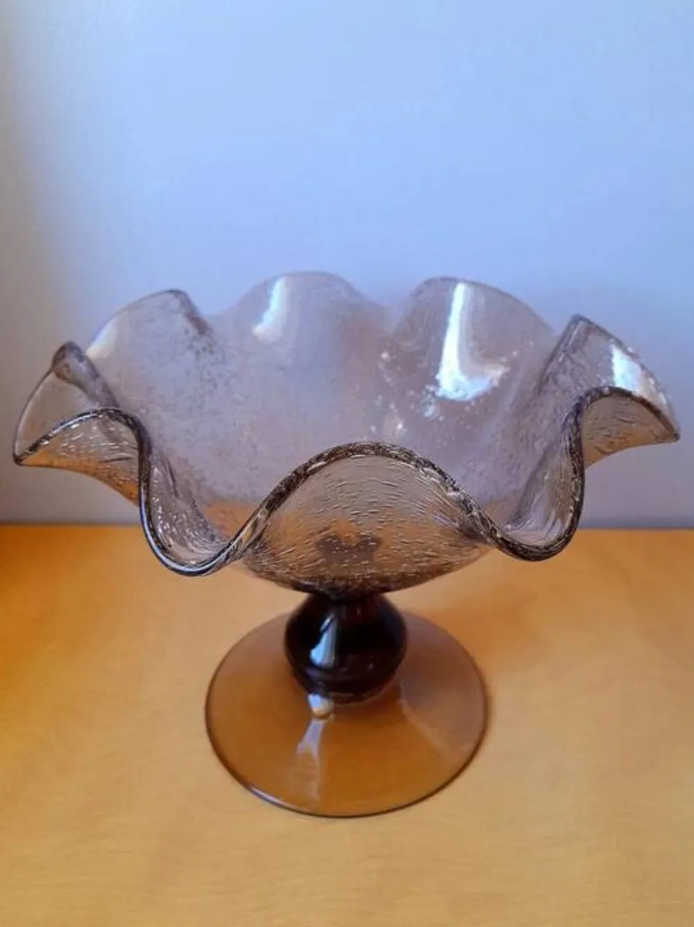 Coupe en Verre Soufflé Bullé Riom 1960
