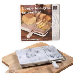 Coupe foie gras en marbre avec fil à découper, état neuf