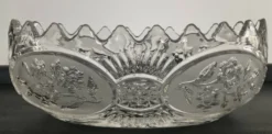 Coupe à fruits corbeille en verre moulé des années 70
