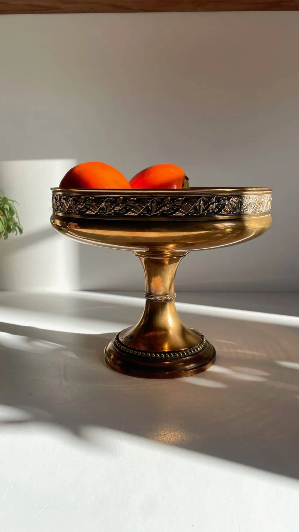 Coupe à fruits en métal argenté bronzé