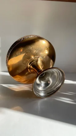 Coupe à fruits en métal argenté bronzé