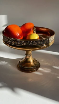 Coupe à fruits en métal argenté bronzé