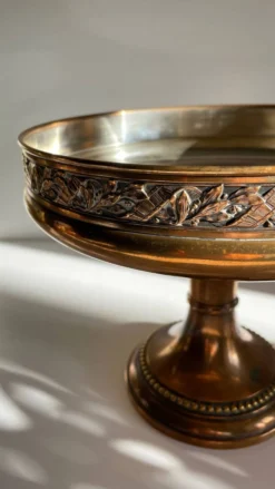 Coupe à fruits en métal argenté bronzé