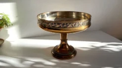 Coupe à fruits en métal argenté bronzé