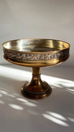 Coupe à fruits en métal argenté bronzé