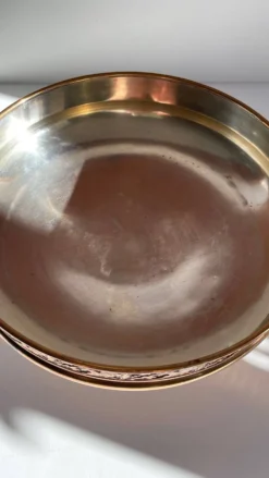 Coupe à fruits en métal argenté bronzé