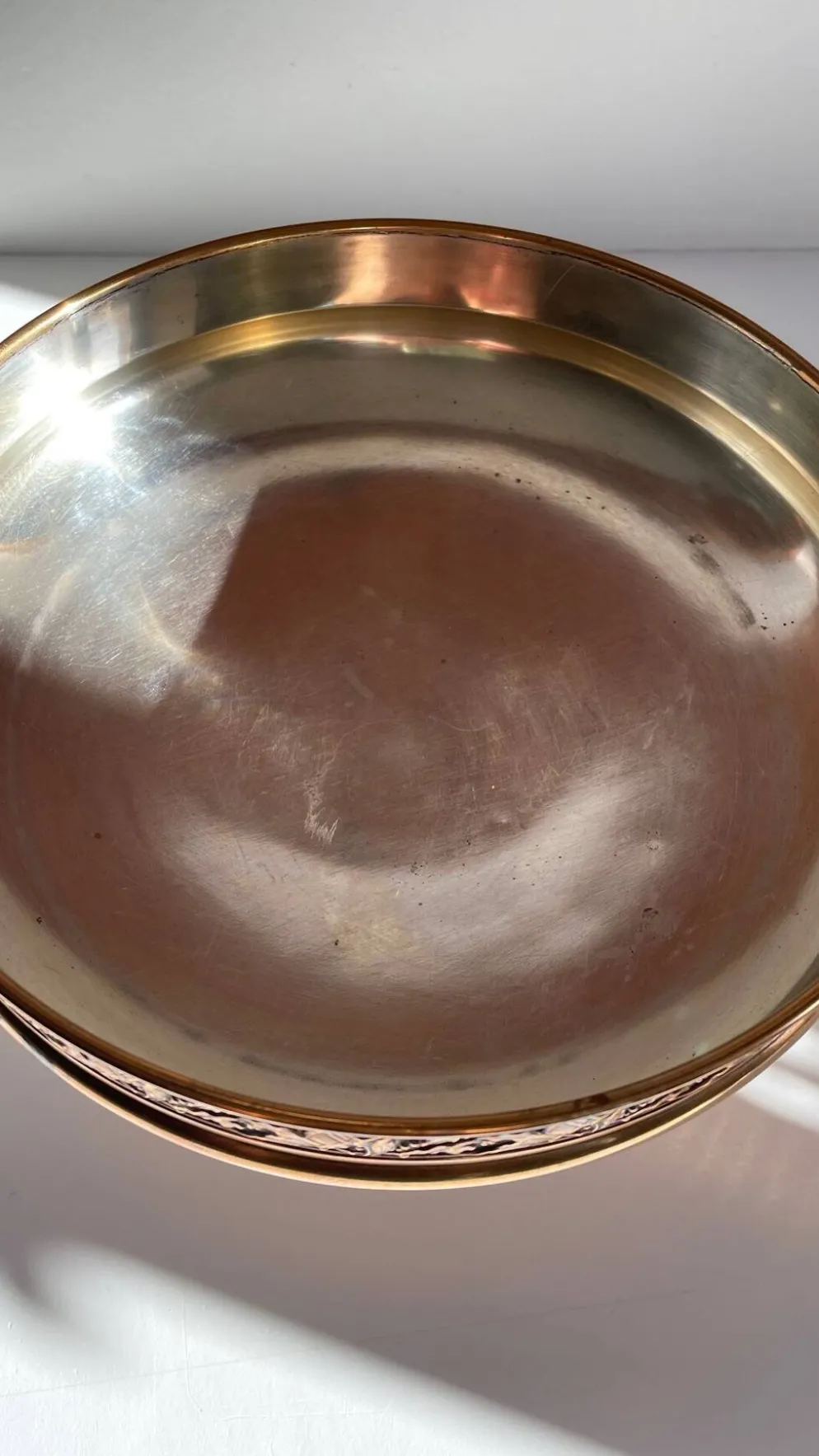 Coupe à fruits en métal argenté bronzé
