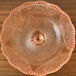 Coupe à fruits en verre rose