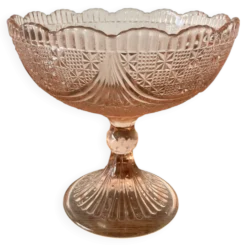 Coupe à fruits en verre rose