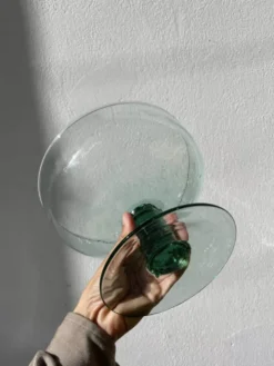 Coupe à fruits en verre soufflé de Murano / plat sur pied