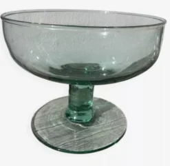 Coupe à fruits en verre soufflé de Murano / plat sur pied