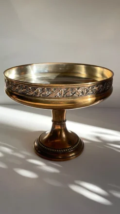 Coupe à fruits métal argenté bronzé