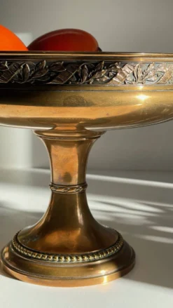 Coupe à fruits métal argenté bronzé