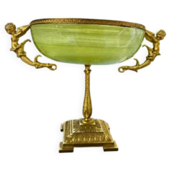 Coupe à fruits tazza en onyx et bronze XIXe siècle