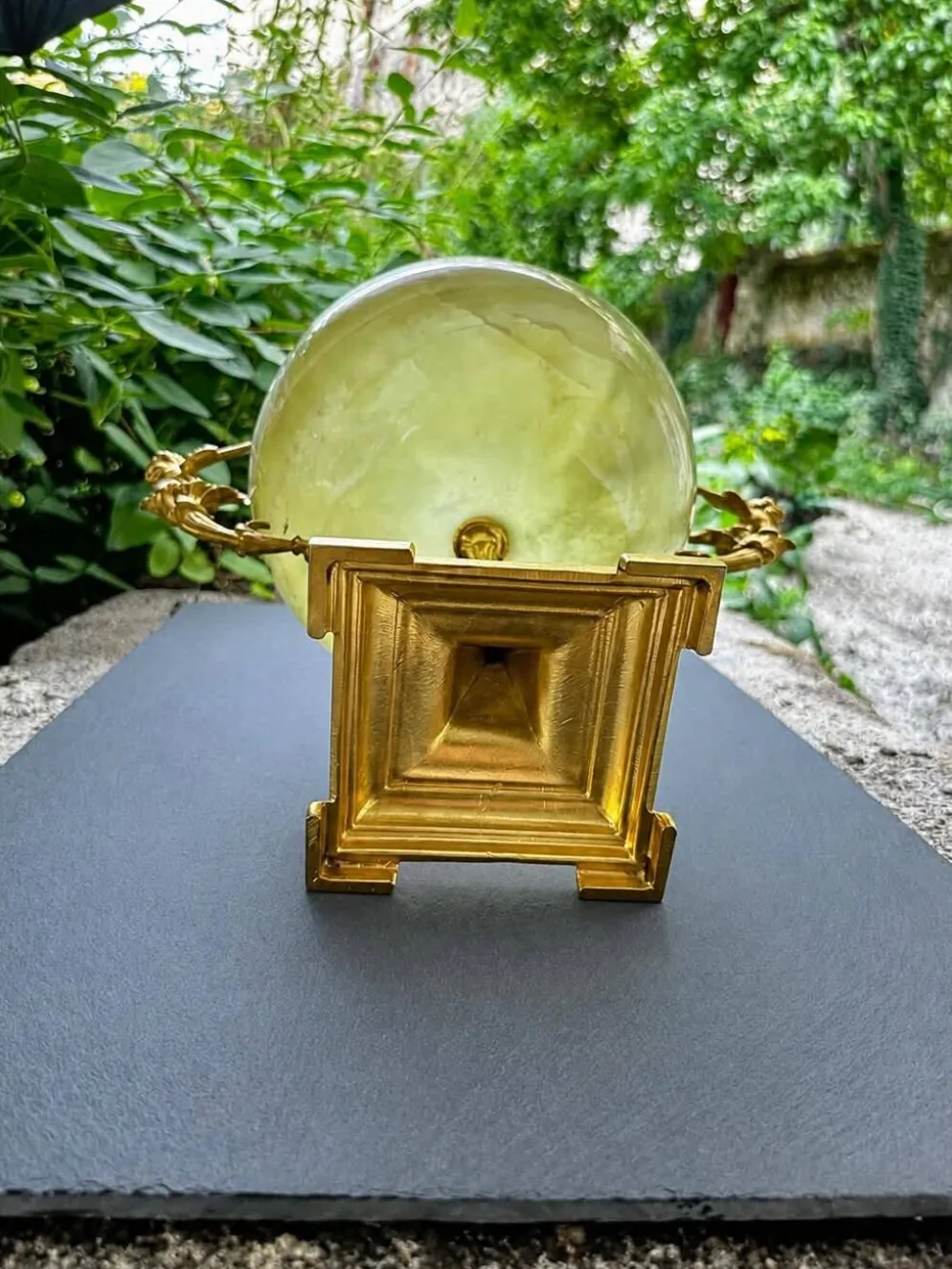 Coupe à fruits tazza en onyx et bronze XIXe siècle