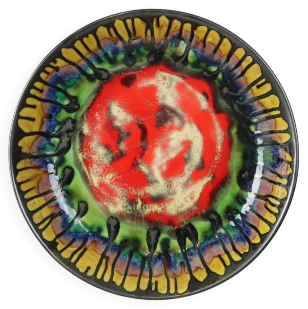Coupe à fruits XL Art Céramique Décoration murale Émail goutte à goutte