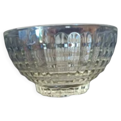 Coupelle ancien bol en verre moulé transparent