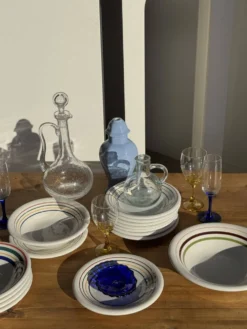 Coupelle coquille en verre bleu D10