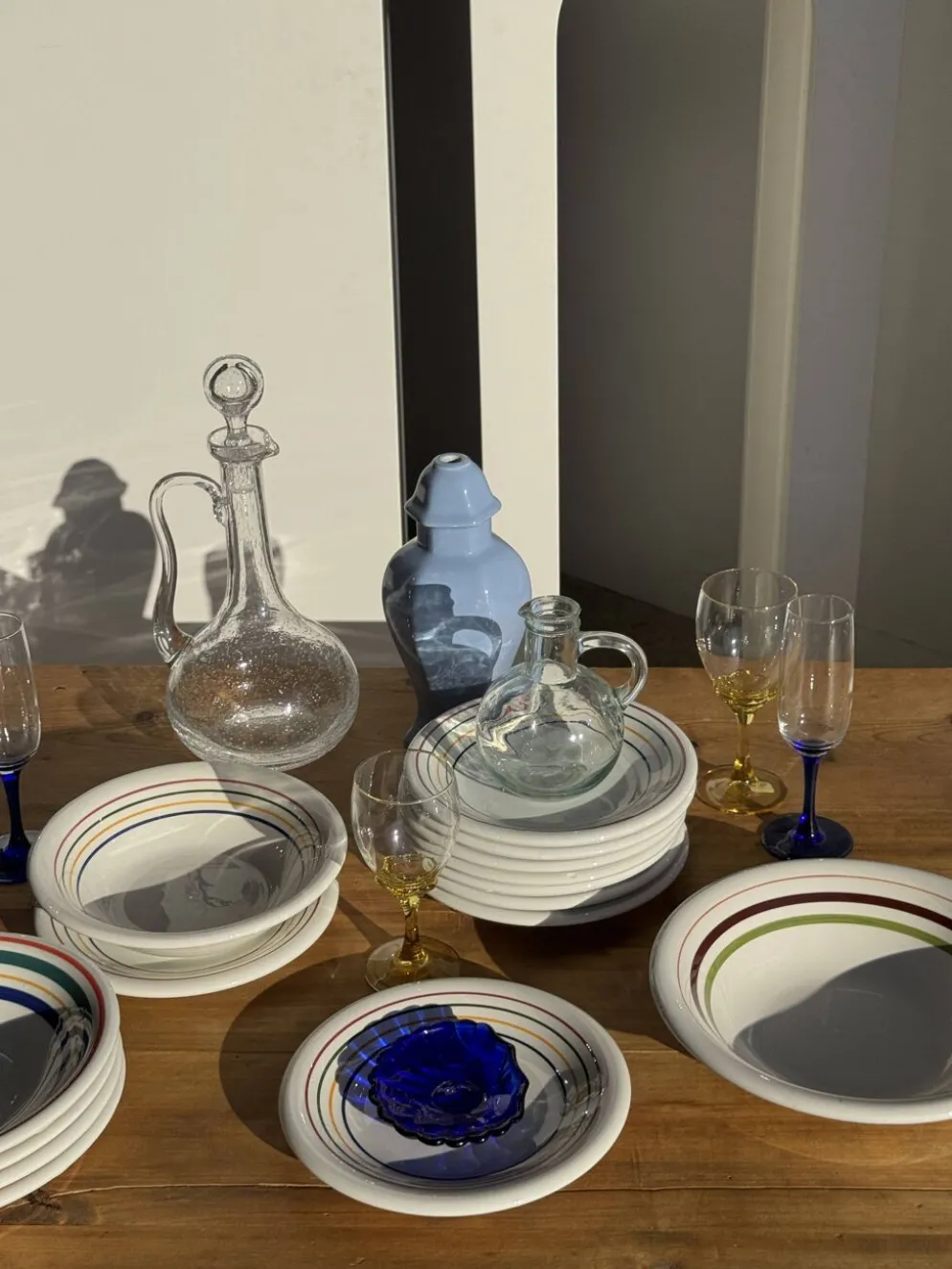 Coupelle coquille en verre bleu D10