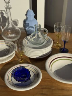 Coupelle coquille en verre bleu D10