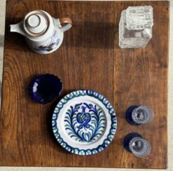 Coupelle coquille en verre bleu D10