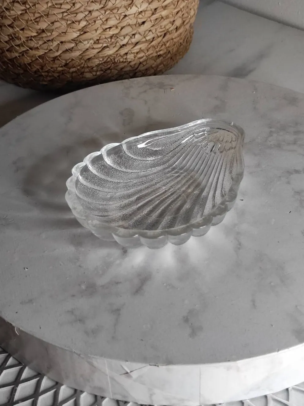 Coupelle coquille saint jacques en cristal
