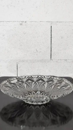 Coupelle en cristal taillé vintage – Ø 33 cm