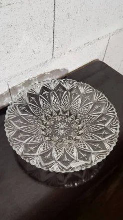 Coupelle en cristal taillé vintage – Ø 33 cm