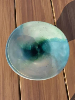 Coupelle en verre soufflé d'art signée Georges Castellino