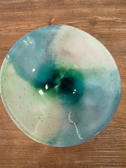 Coupelle en verre soufflé d'art signée Georges Castellino