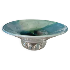 Coupelle en verre soufflé d'art signée Georges Castellino