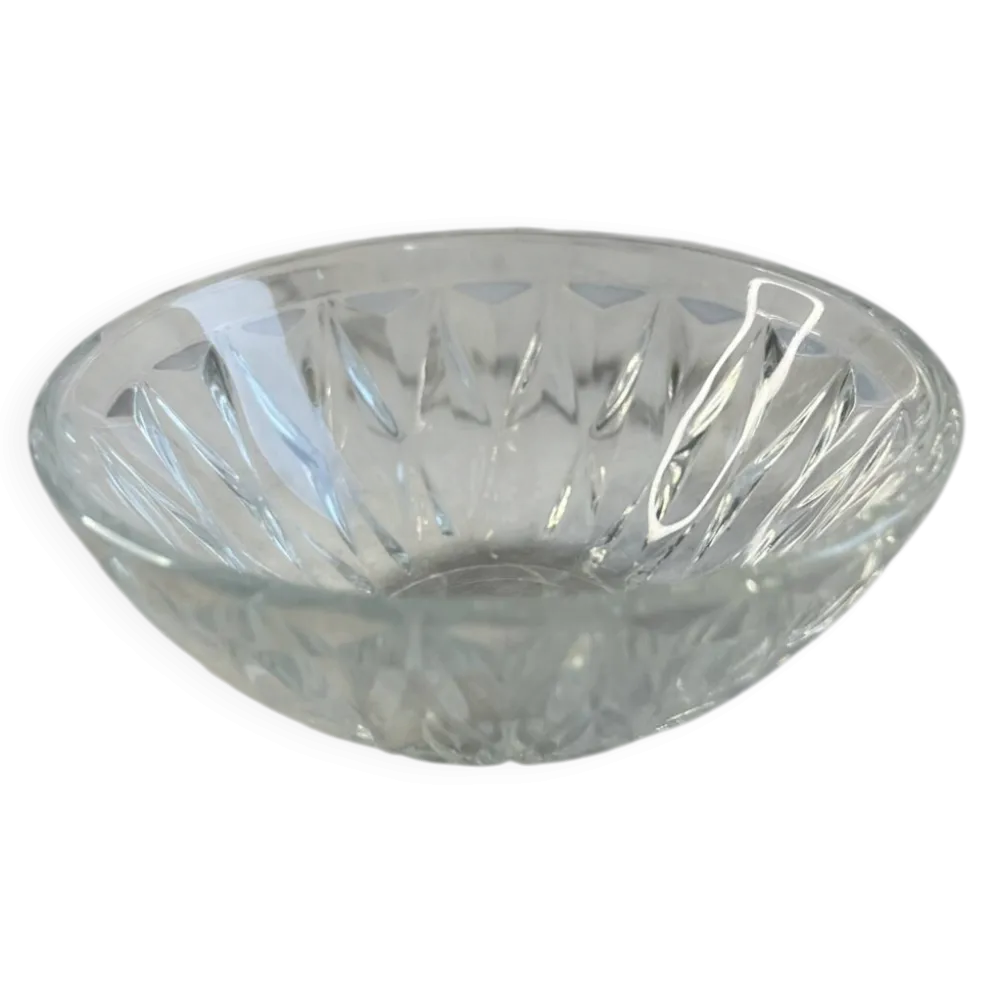 Coupelle en verre taillé estampillée France 11cm