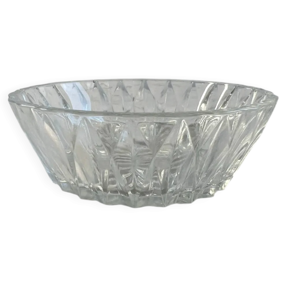 Coupelle en verre taillé estampillée France 11cm