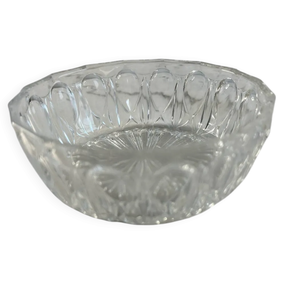 Coupelle en verre taillé motif ovales 11cm