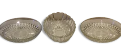 Coupelles anciennes en verre à facettes, ramequins vintage en verre ciselé
