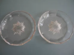 coupelles cristal Val St Lambert dessous bouteille crystal bottle coasters