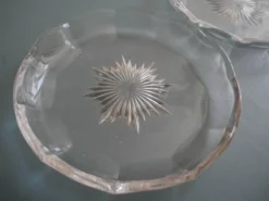 coupelles cristal Val St Lambert dessous bouteille crystal bottle coasters