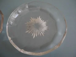 coupelles cristal Val St Lambert dessous bouteille crystal bottle coasters